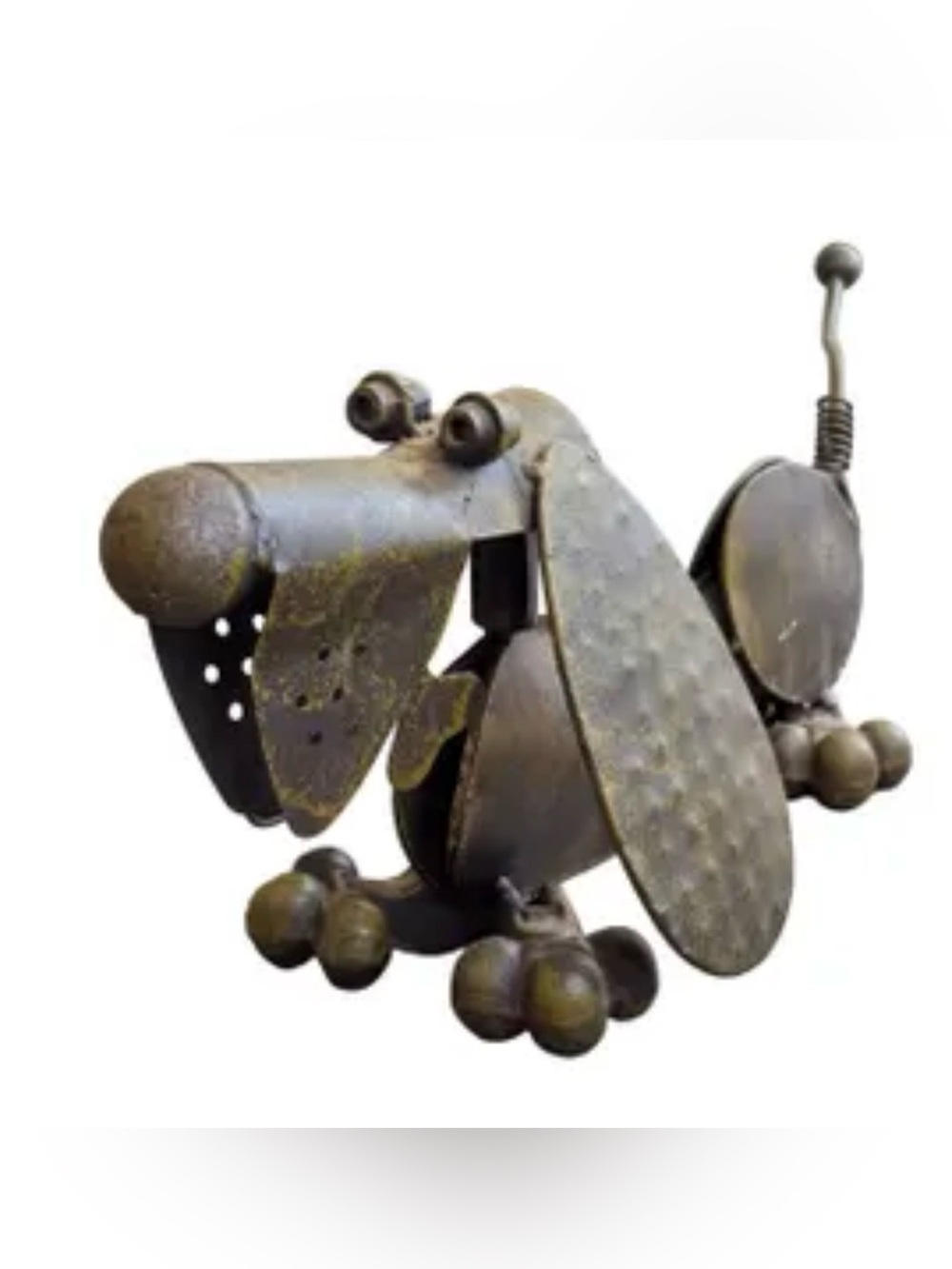 Charming Dachshund Statue scrap metal art heavy 28”